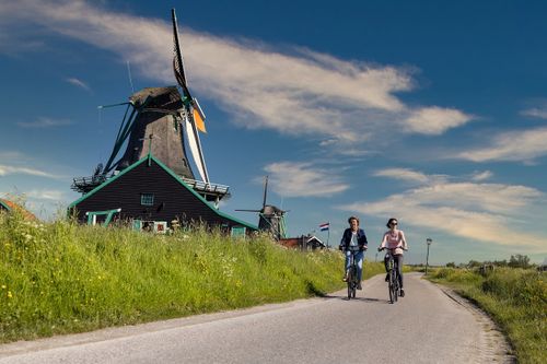 Two women on a bike
