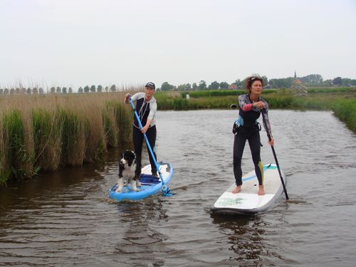 Twee suppende mensen op supplank