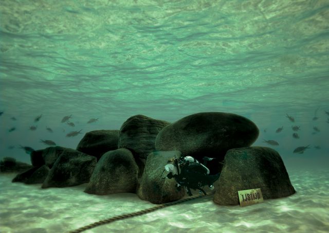 Een duiker in het Twisker duikpark