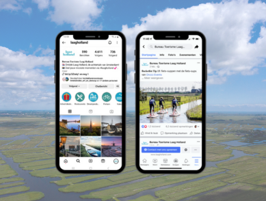 Promotie social media op telefoon