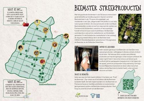 De voorkant van de streekproductenflyer van de Beemster