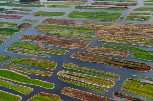 Een luchtfoto van het Oostzanerveld.