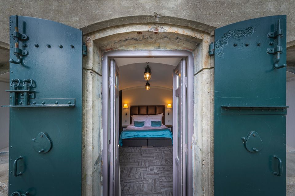 Hotelkamer van Fort Resort Beemster in een echt fort.