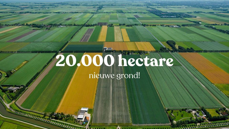 Luchtfoto van de Beemster met tekst 20.000 hectare