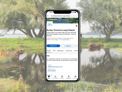 LinkedIn van Bureau Toerisme Laag Holland op een telefoon