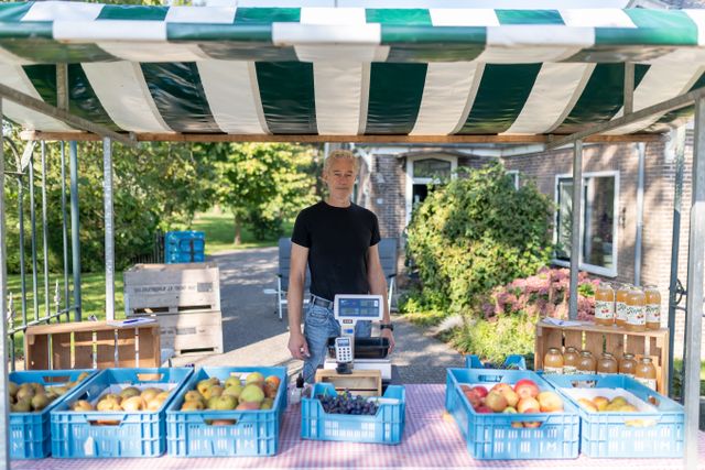 Een kraampje van Fruitteeltbedrijf Tromp